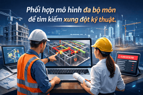 Phối hợp mô hình đa bộ môn (Federated Model) để xử lý xung đột kỹ thuật.