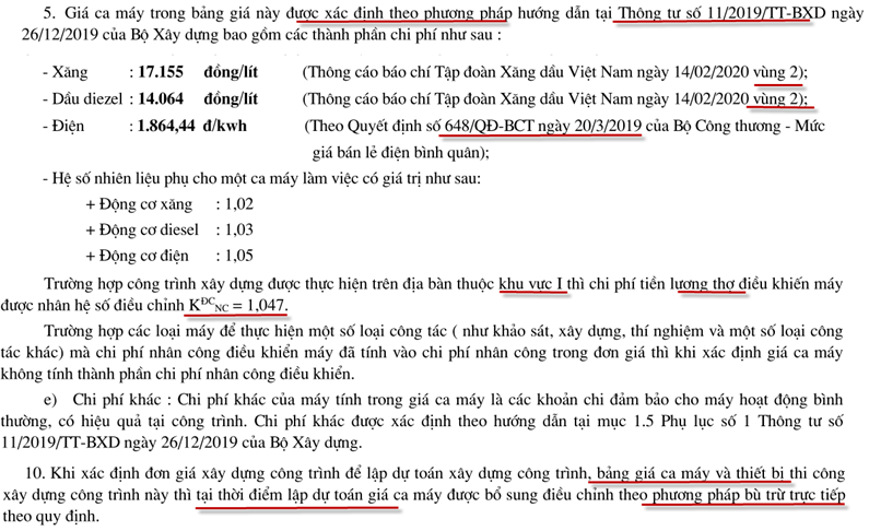 Cách tính giá ca máy Cao Bang 2020