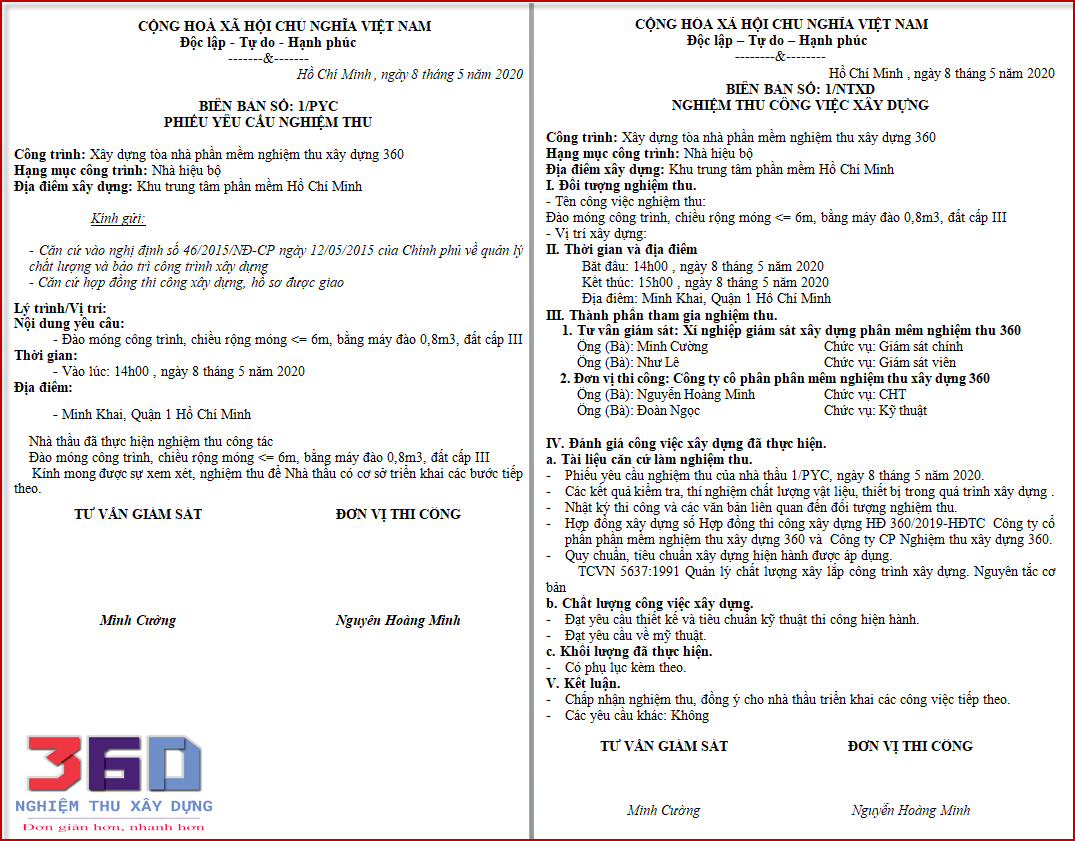 Bien bản nghiem thu theo TT26