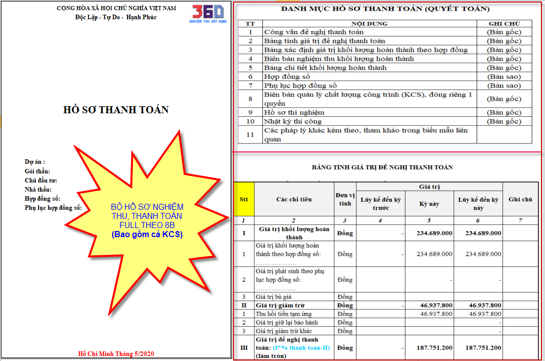 Bo ho so thanh toan theo PL 8b va 8a Nghi dinh 11/2020/ND-CP