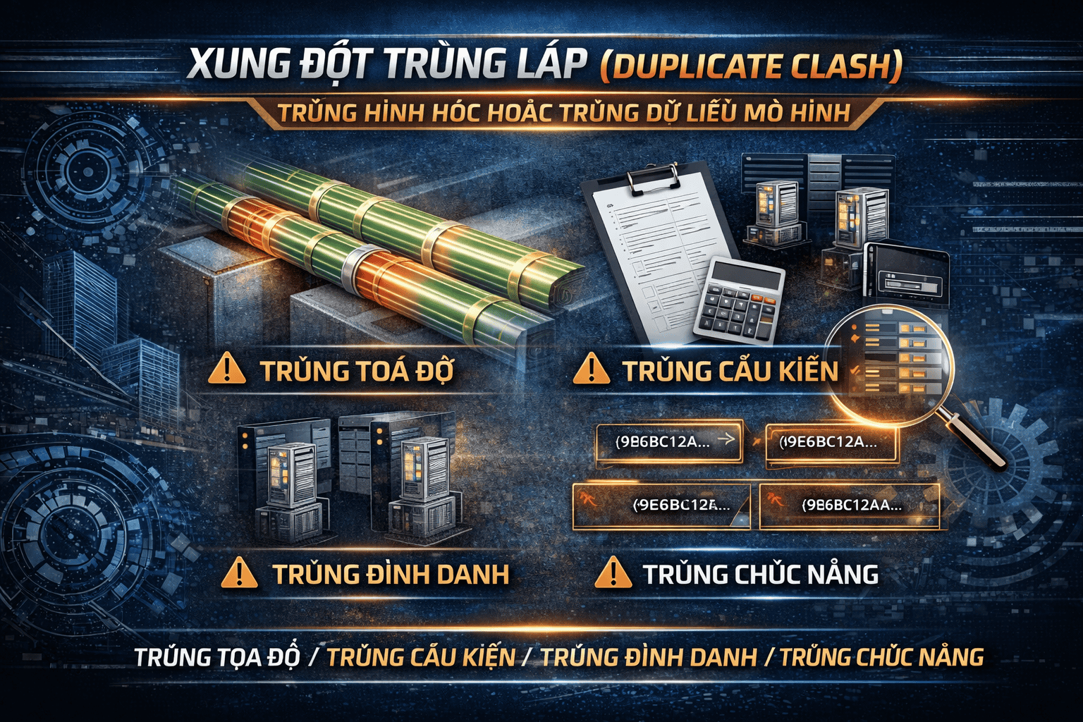 Xung đột trùng lặp Duplicate Clash – Trùng hình học hoặc trùng dữ liệu mô hình
