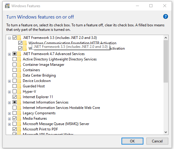 Cách kích hoạt .Net Framework 3.5 trên windows7 và windows10