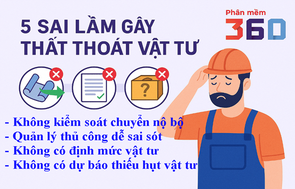 5 sai lầm phổ biến khiến bạn thất thoát vật tư mà không hay biết