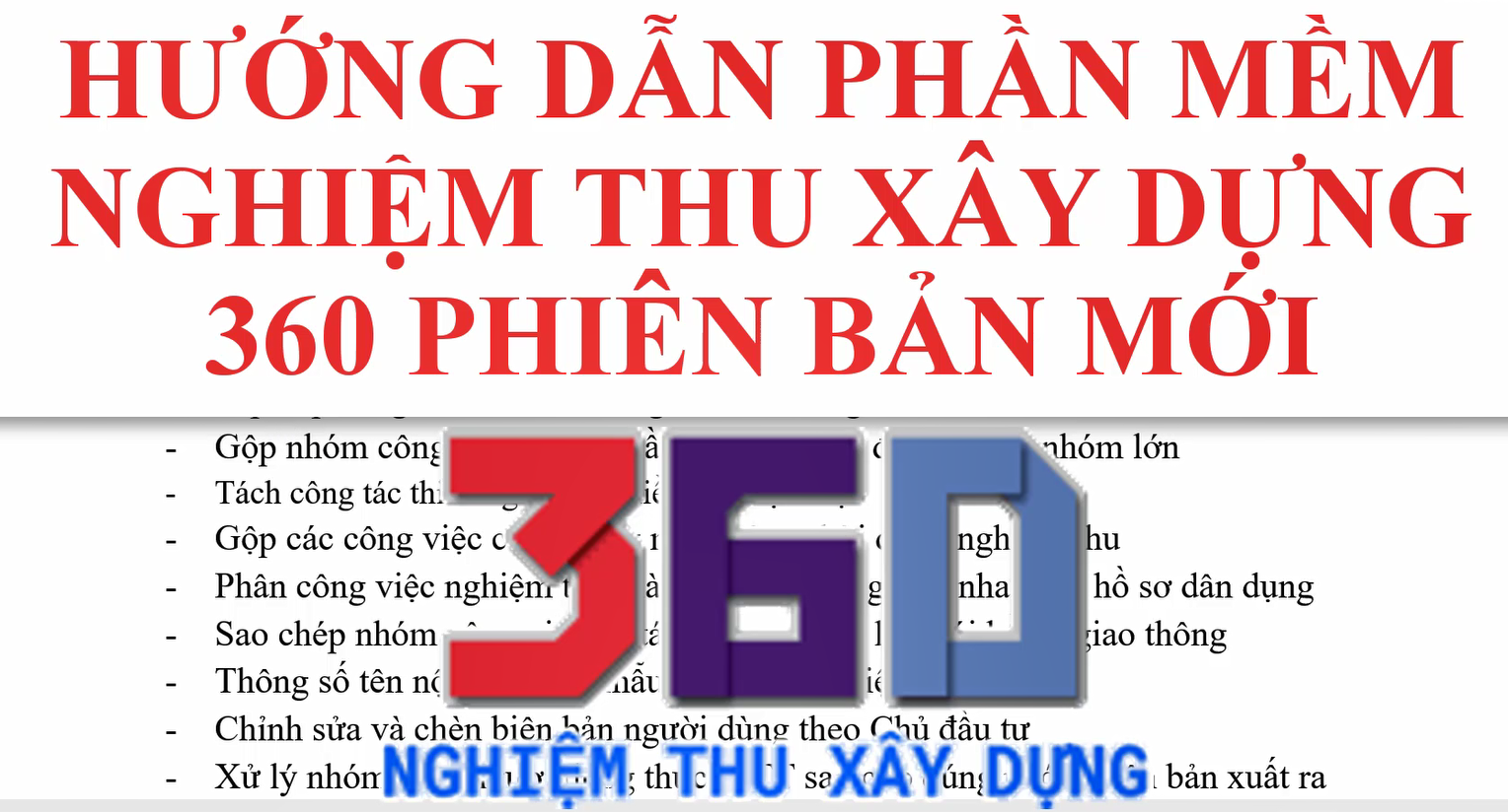 Hướng dẫn lập hồ sơ nghiệm thu xây dựng trên phần mềm nghiệm thu 360