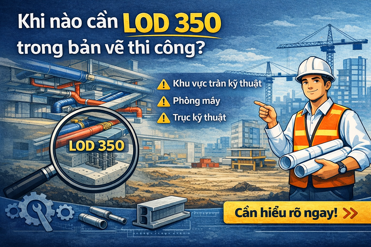 KHI NÀO CẦN LOD 350 TRONG BẢN VẼ THI CÔNG? CHIẾN LƯỢC TỐI ƯU DỮ LIỆU VÀ CHI PHÍ CHO DOANH NGHIỆP