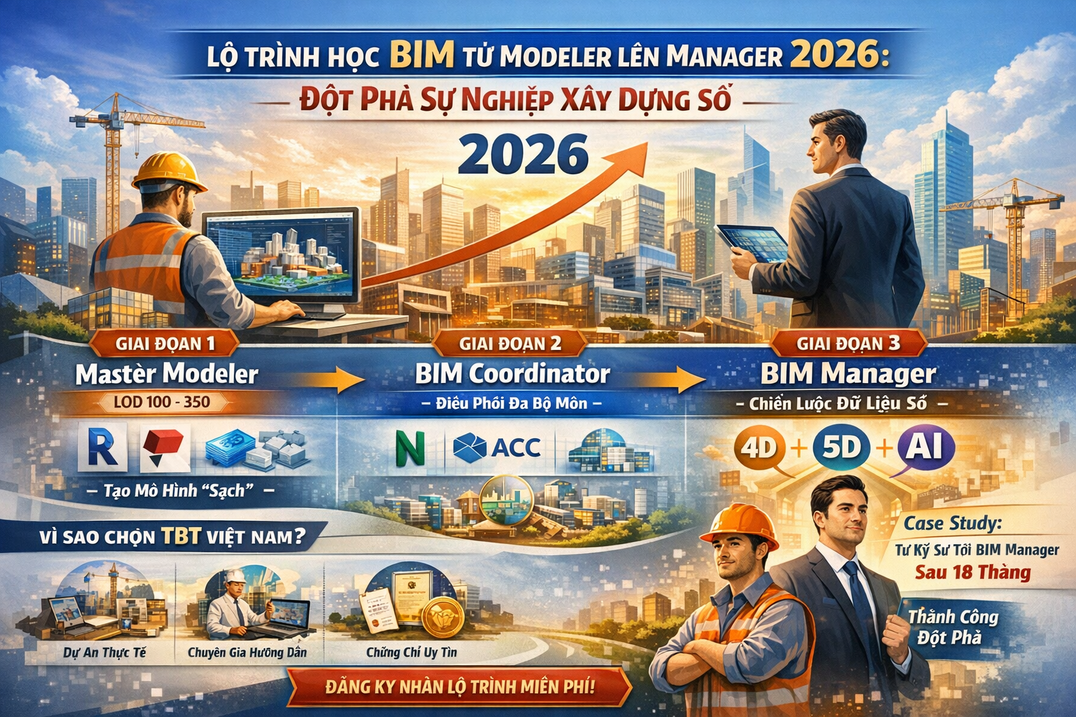Lộ trình học BIM từ Modeler lên Manager 2026: Từ "Thợ vẽ" đến Nhà quản lý thông tin cấp cao