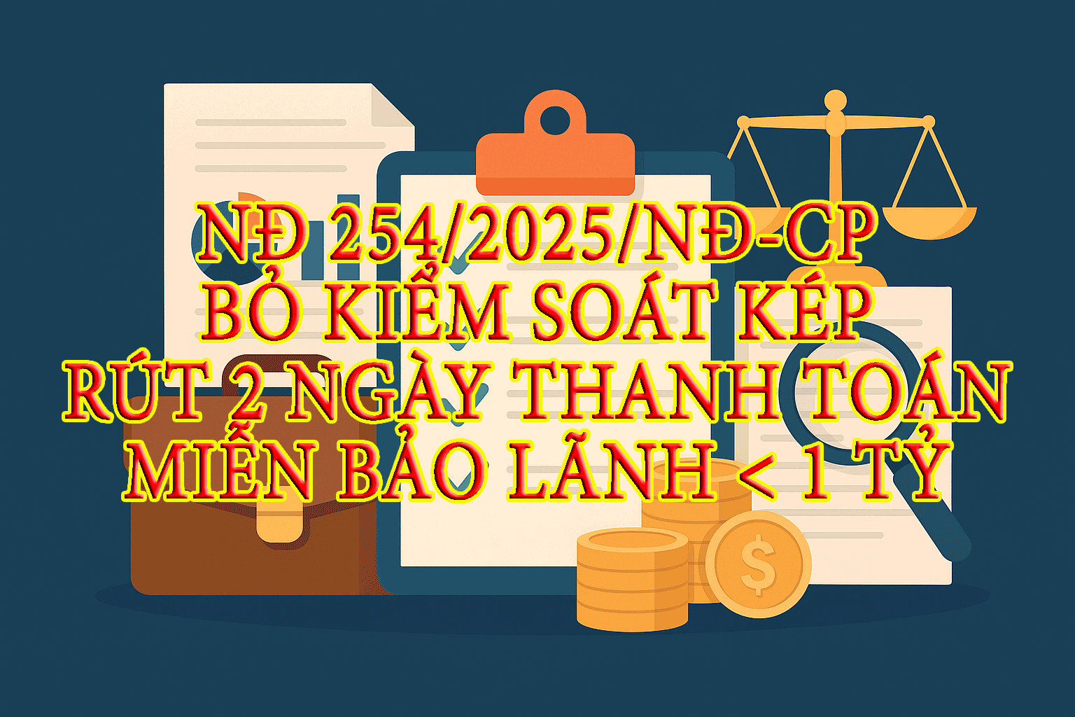 Nghị định 254/2025/NĐ-CP Bỏ kiểm soát kép, rút 2 ngày thanh toán, miễn bảo lãnh 1 tỷ – So sánh NĐ 99