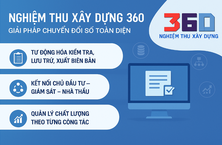 Nghiệm thu xây dựng 360 Giải pháp chuyển đổi số toàn diện trong quản lý chất lượng công trình