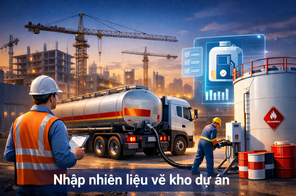 Hướng dẫn Nhập nhiên liệu về kho dự án Trên phần mềm Quản lý thi công 360