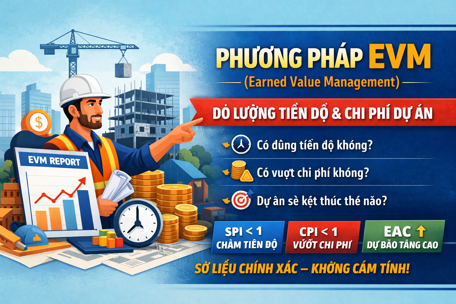 Phương pháp EVM (Earned Value Management) là gì? Hướng dẫn dễ hiểu cho dự án xây dựng