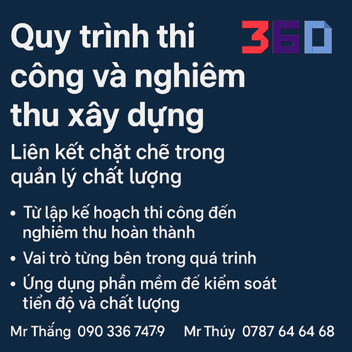 Quy trình thi công và nghiệm thu xây dựng  Liên kết chặt chẽ trong quản lý chất lượng