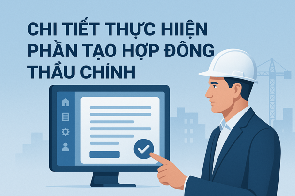 Hướng dẫn chi tiết thực hiện phần tạo hợp Ðồng thầu chính Trên phần mềm Quản lý thi công 360
