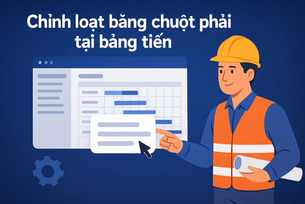 Hướng dẫn Chỉnh loạt bằng chuột phải tại bảng tiến Trên phần mềm Quản lý thi công 360