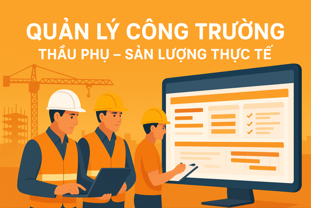 Hướng dẫn quản lý công trường thầu phụ sản lượng thực tế  Trên phần mềm Quản lý thi công 360